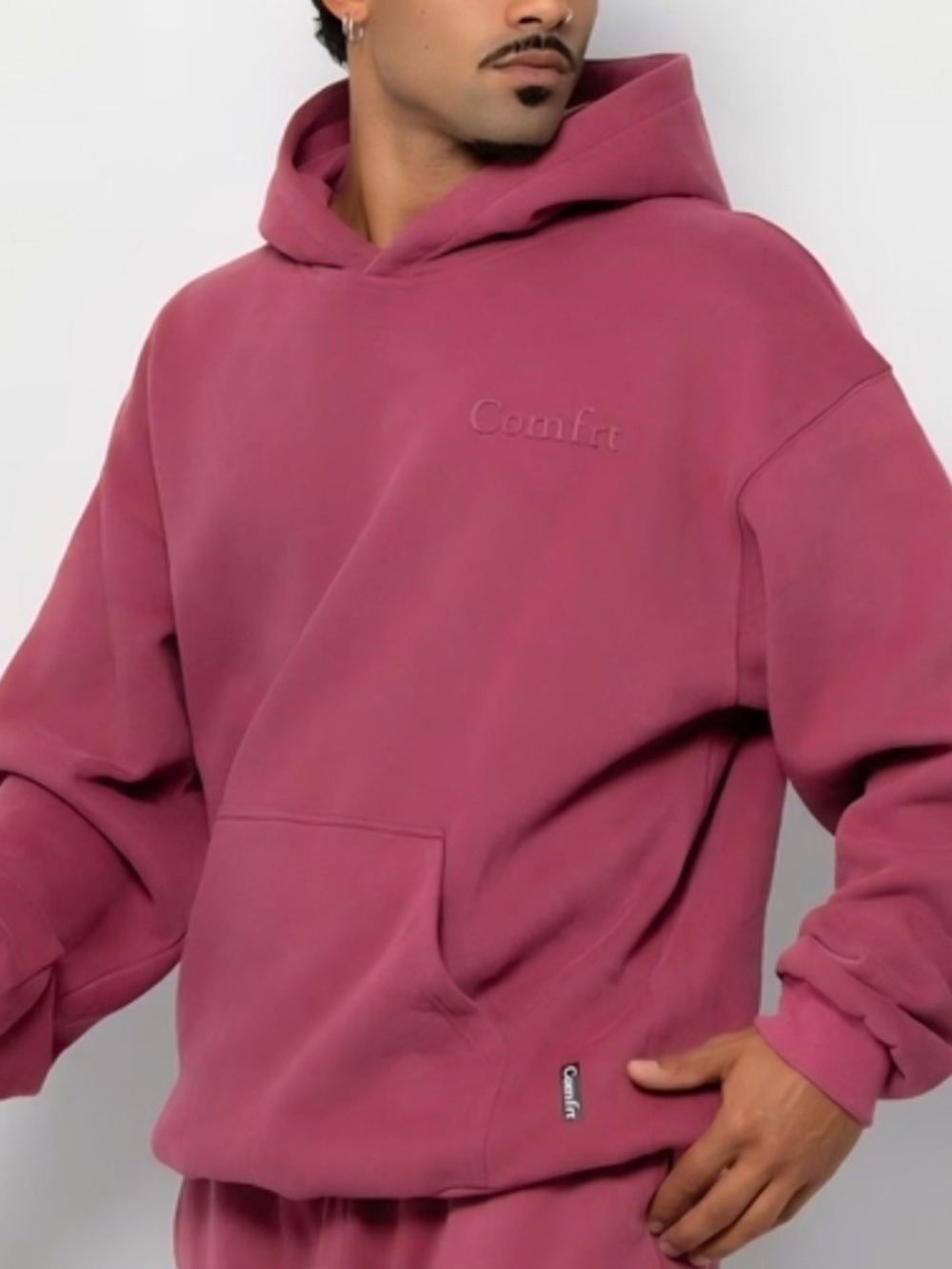 Comfrt Plush Unisex Size XL Oversized Hoodie in Mauve Pink - Picture 6 of 6